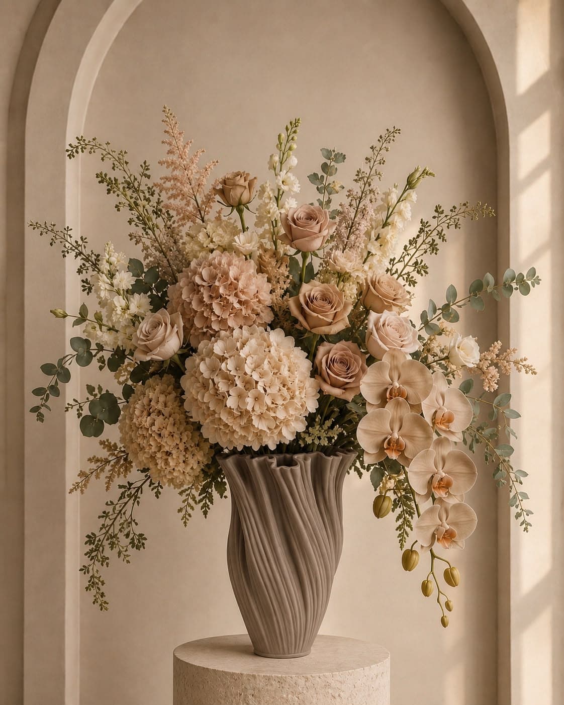 Cream and earthy toned arrangement